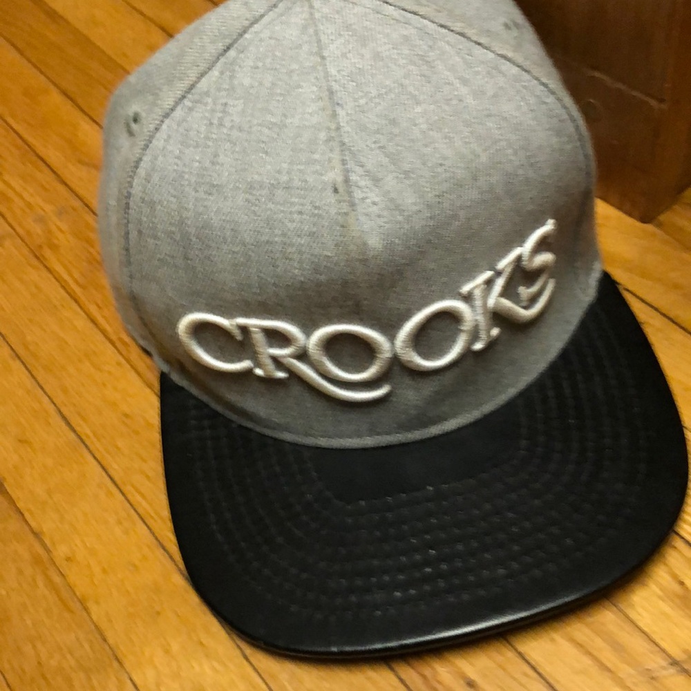 Gray and Black Crooks Cap